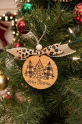 Plaid and Leopard print Christmas tree ornament