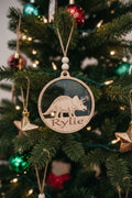 Custom triceratops dinosaur ornament