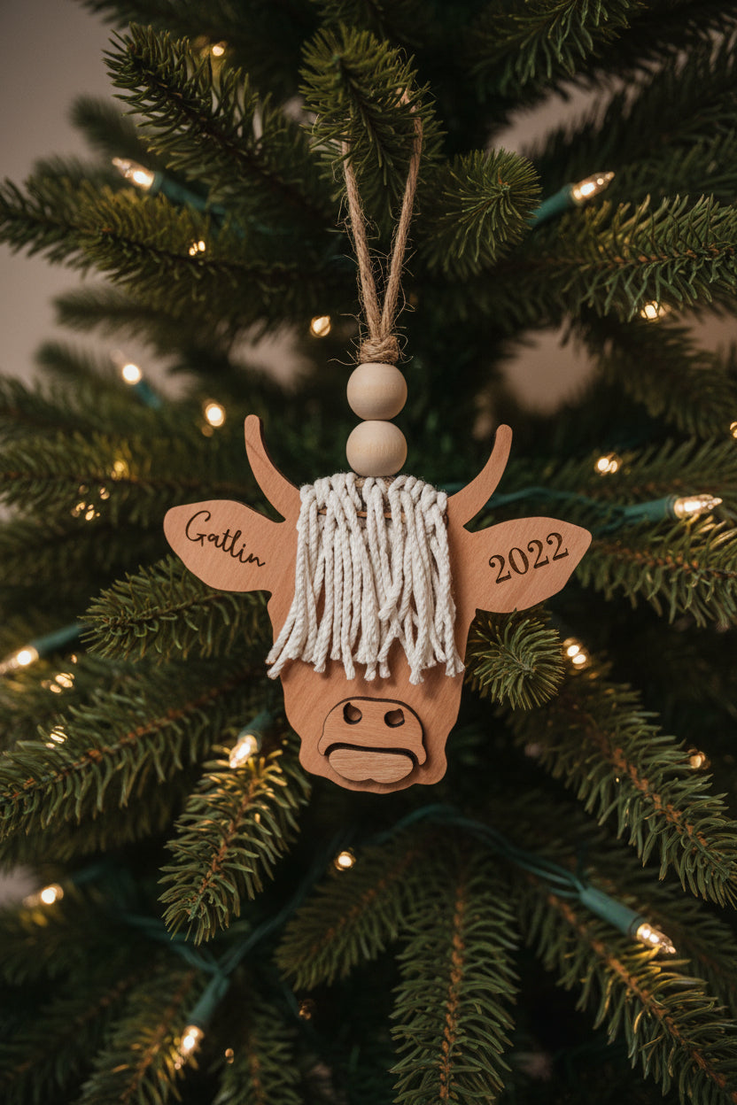 Custom Highland Cow ornament