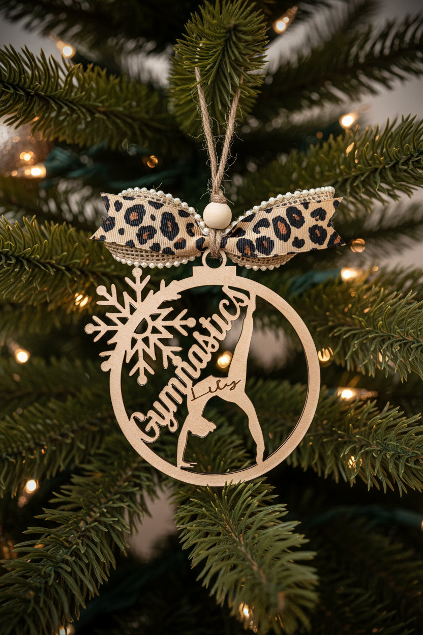 Custom gymnastics Christmas Ornament
