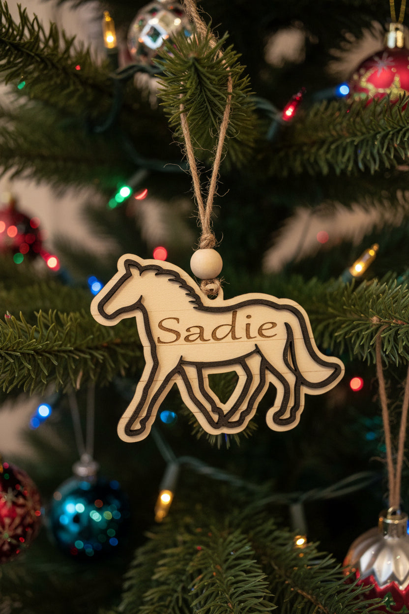 Custom horse Christmas ornament