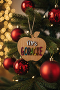 Custom teacher apple ornament