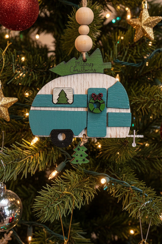 Christmas camper ornament
