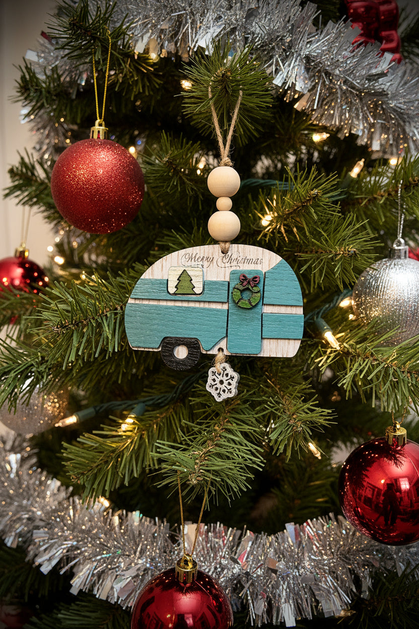 Christmas camper ornament