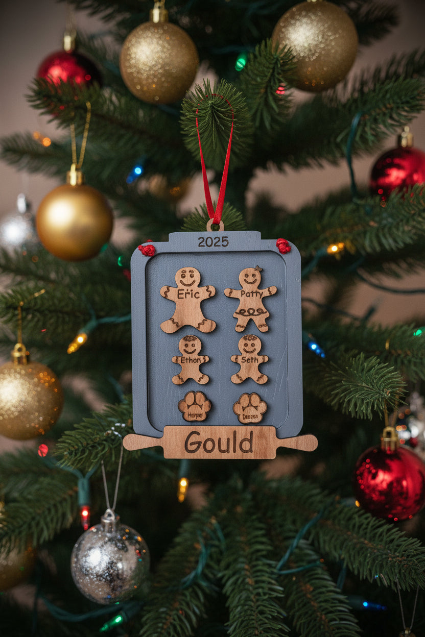 Custom family cookie baking sheet ornament