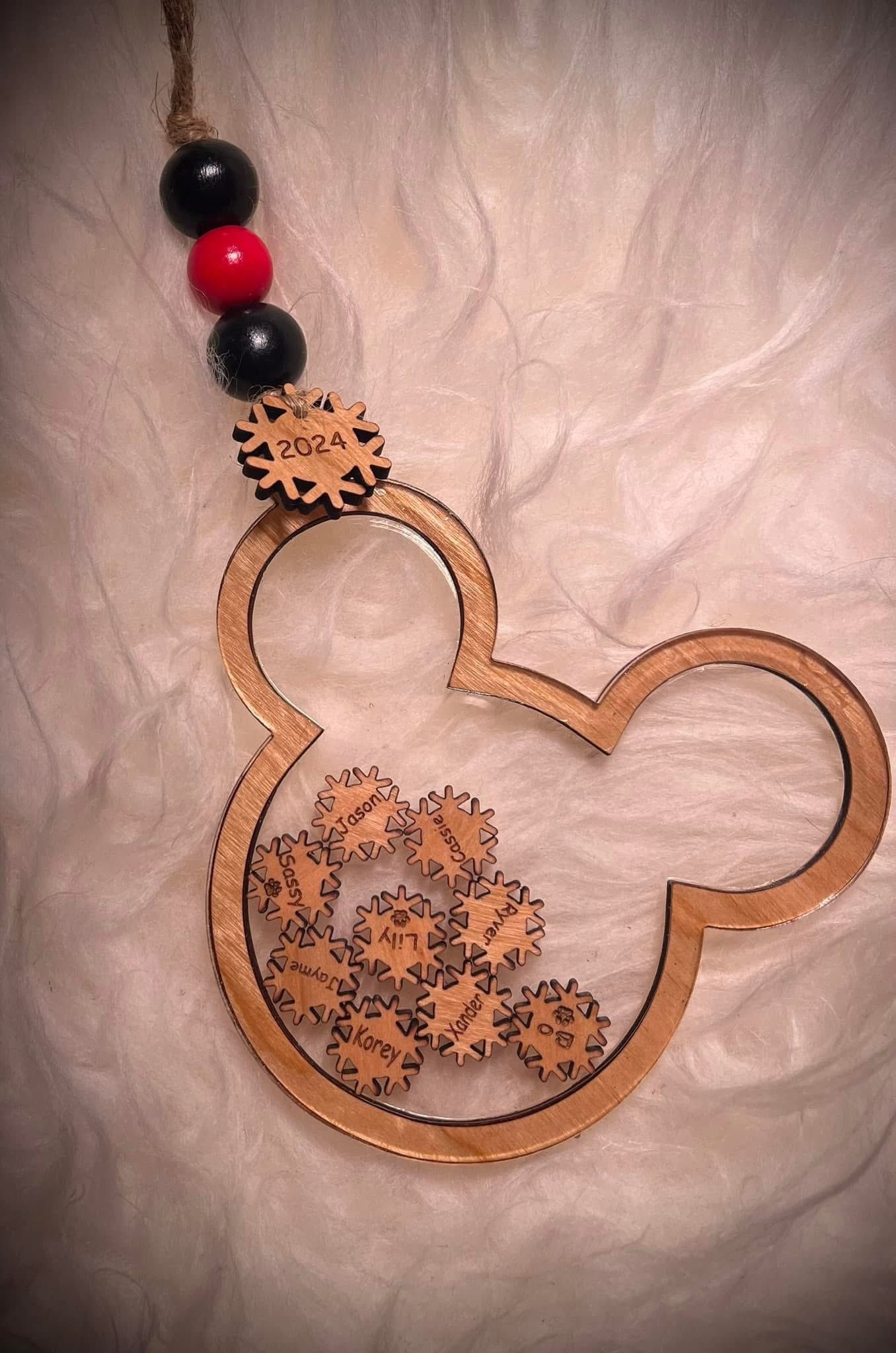 Custom shaker Mickey mouse ornament