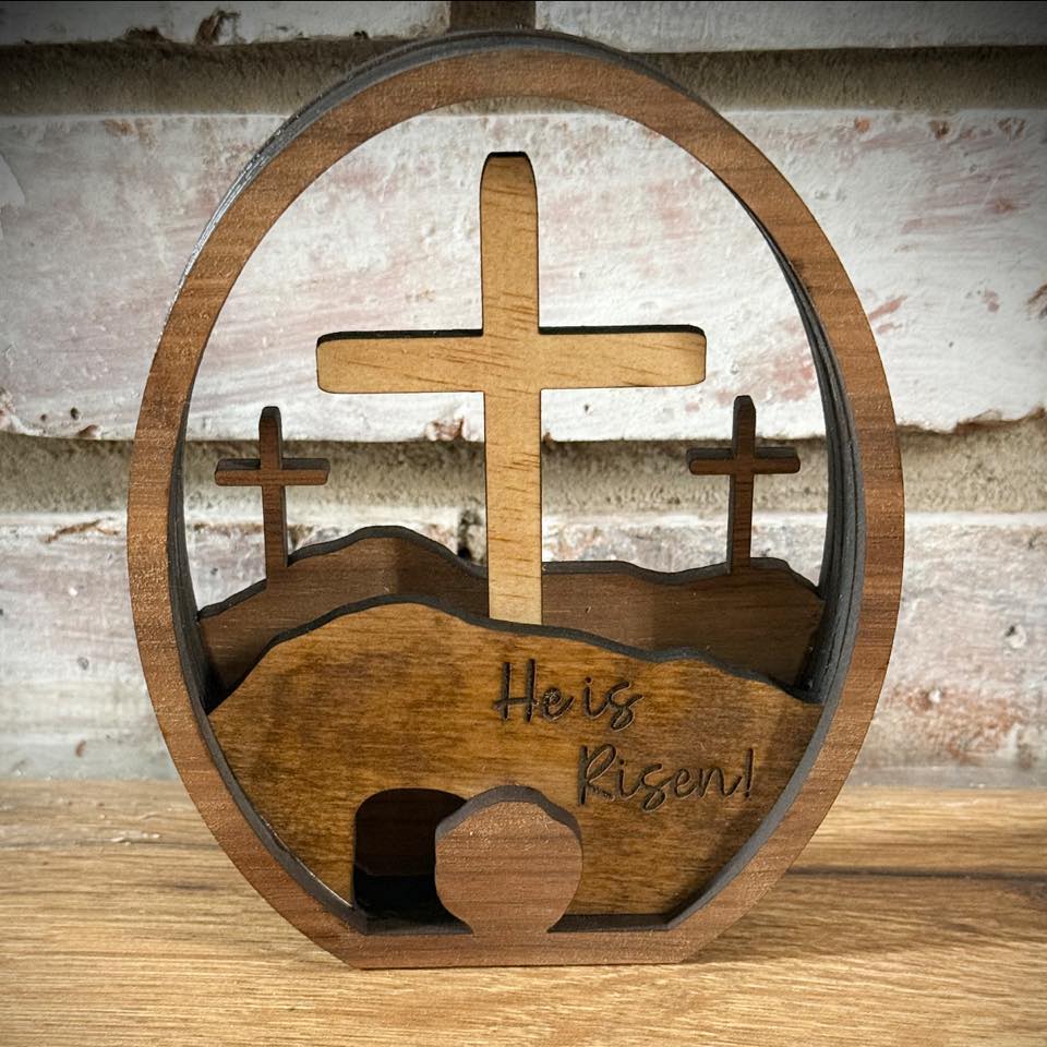 He is risen egg decor