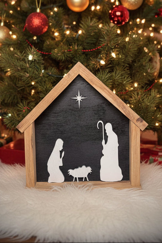 Wooden Nativity Scene