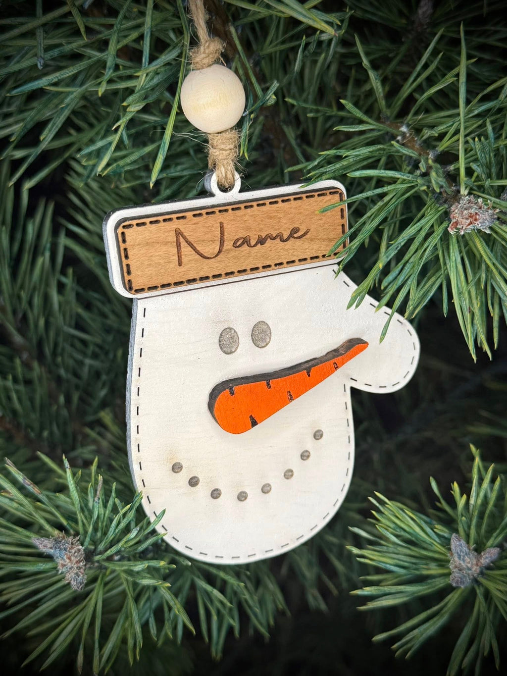 Custom Snow man glove ornament